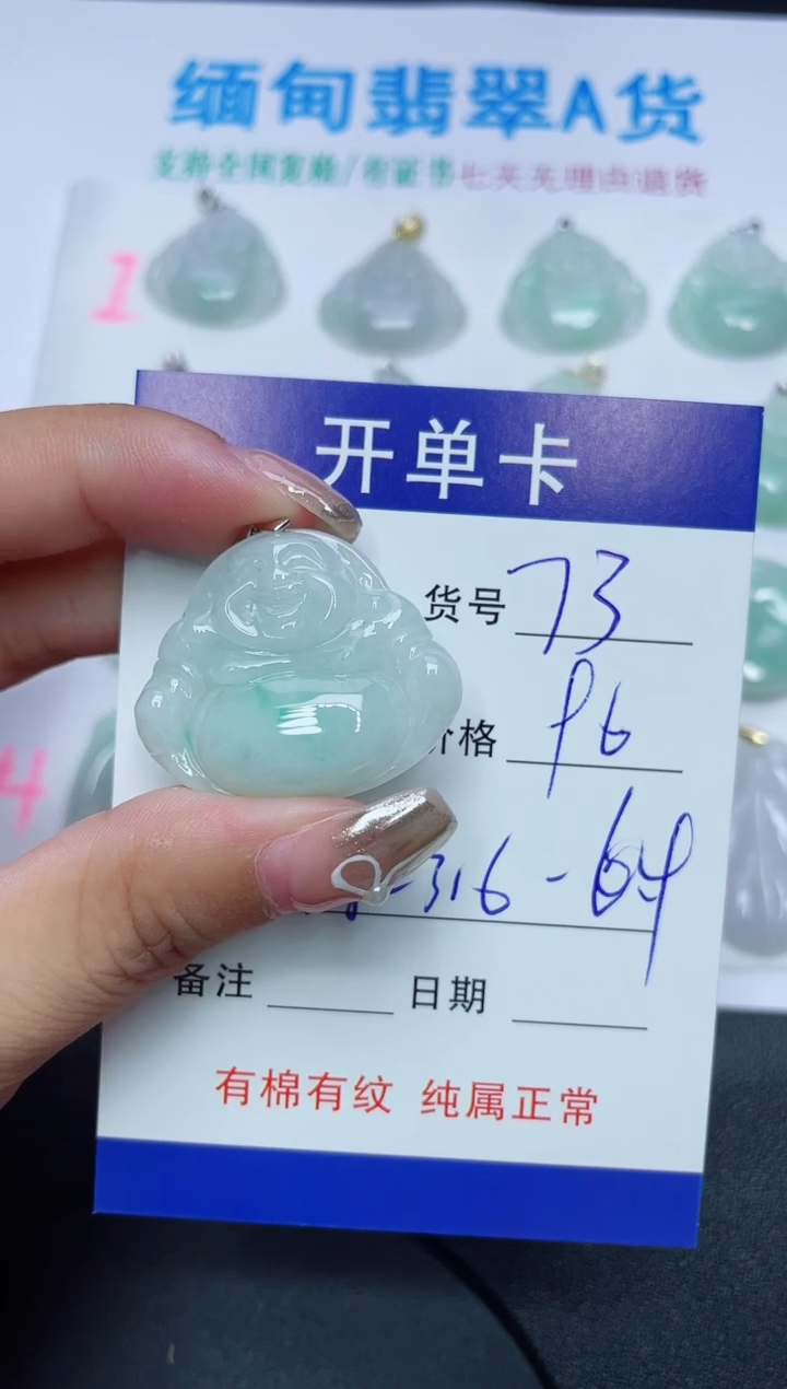 翡翠未镶嵌吊坠(赠链)73