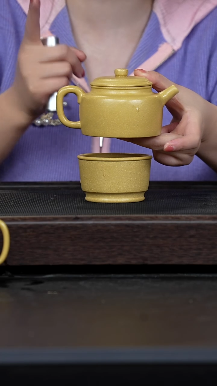 【闪购商品】紫砂茶壶本绿德钟+本绿马蹄杯