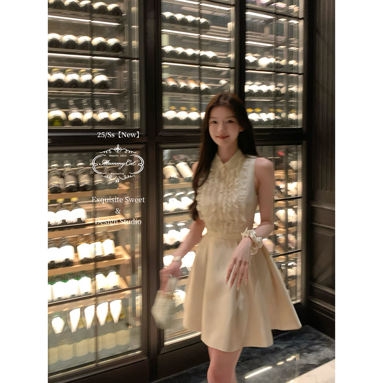 Mummy Cat 下蛋喵 【玩世千金】25新品千金感缎面无袖日礼服连衣裙