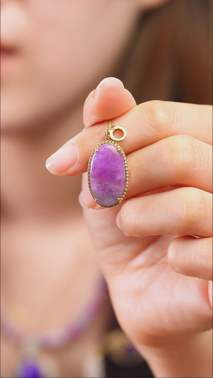 苏纪石（舒俱来）18K金镶嵌吊坠(不含链)32