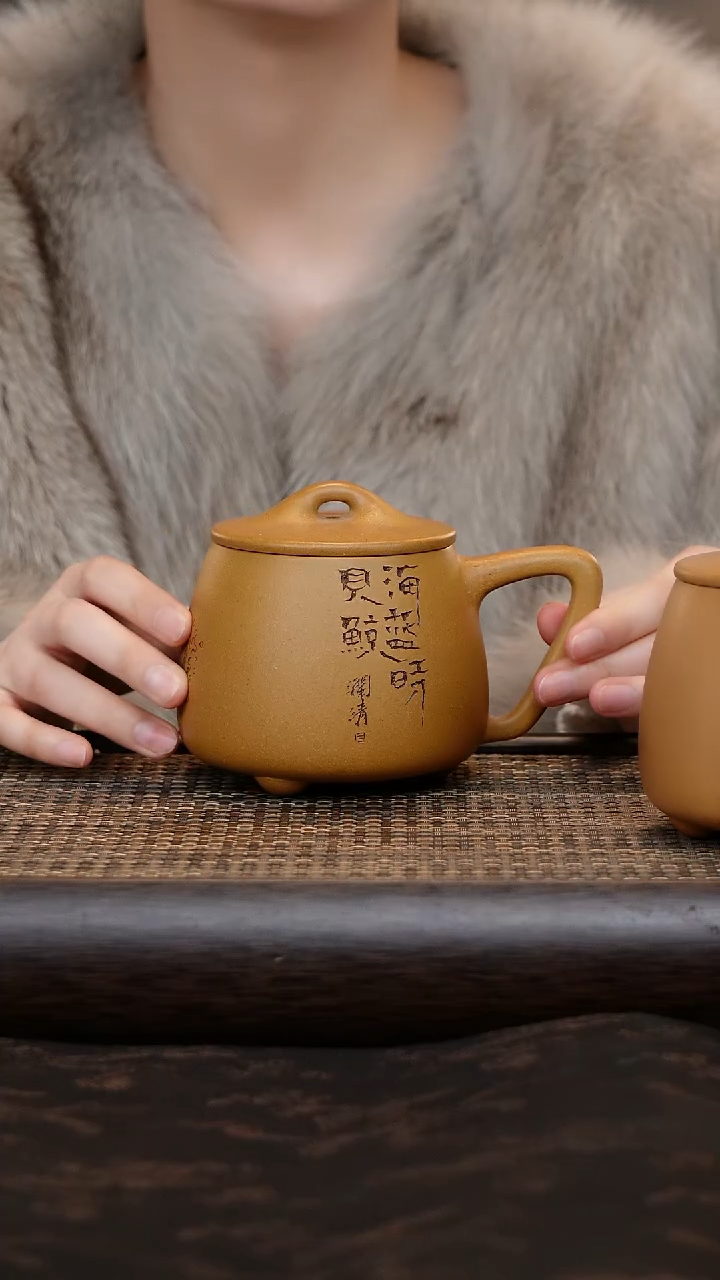 【闪购商品】紫砂茶杯海蓝时见鲸老板杯