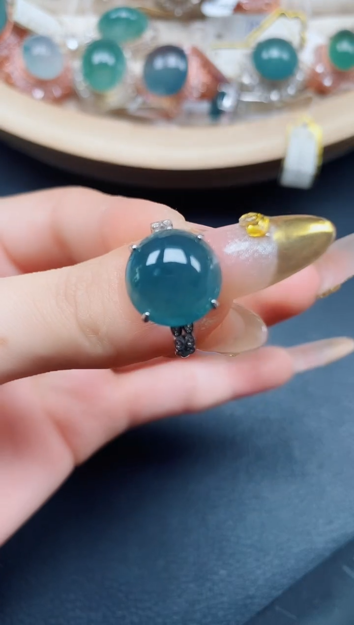 【闪购商品】翡翠戒指银S925镶嵌翡翠