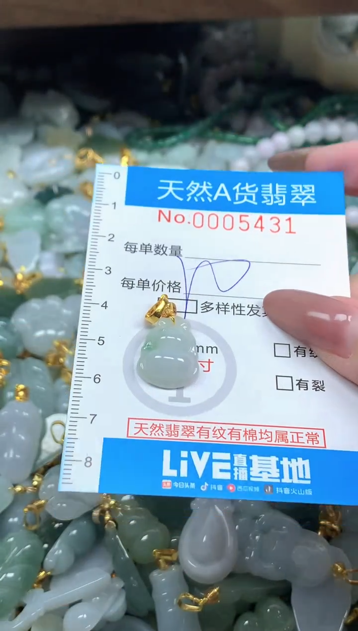 颈饰未镶嵌翡翠净货挂件-5431