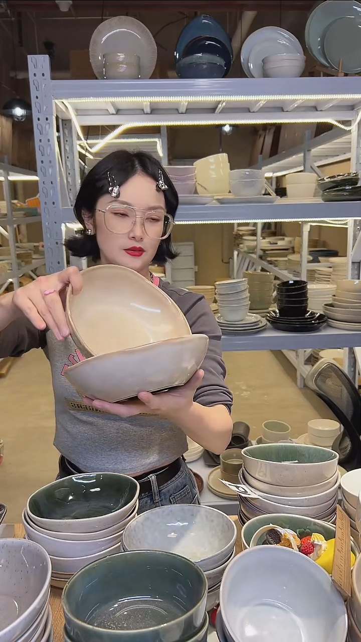 瓷220八寸外贸尾货高温釉下彩陶瓷餐具默认微瑕
