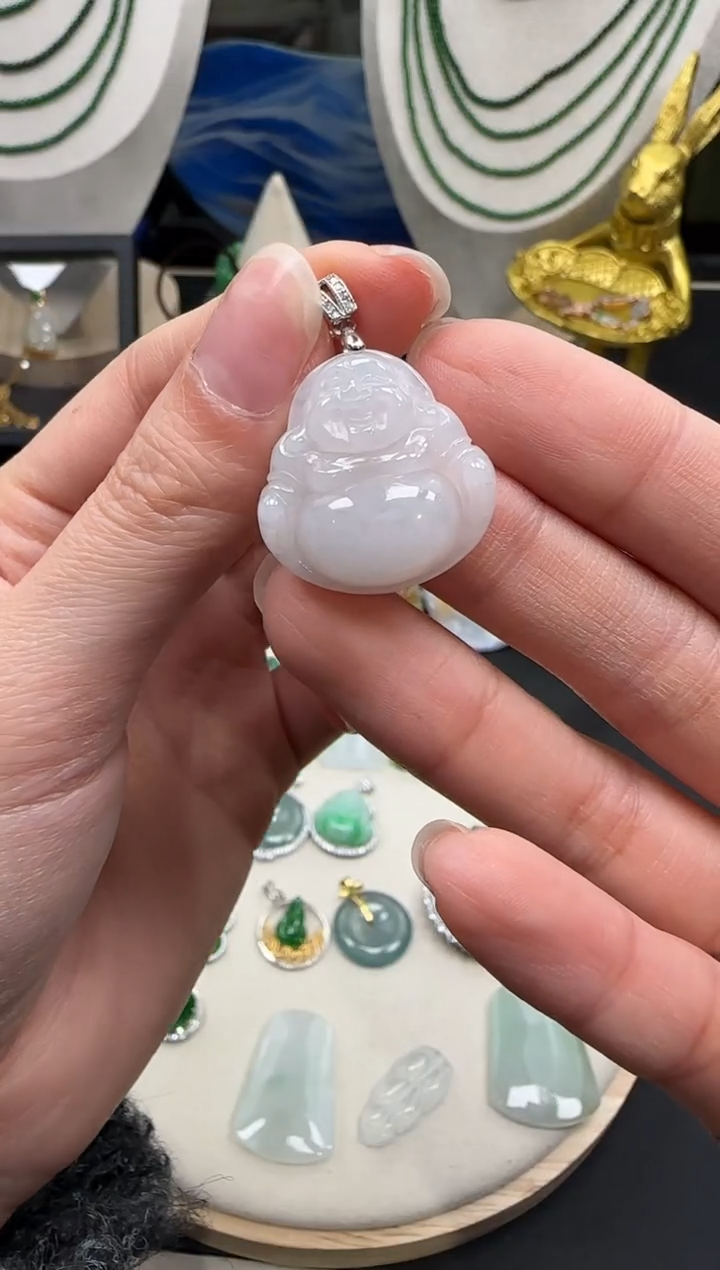 【闪购商品】翡翠吊坠(不含链)银S925镶嵌【海莎一口翠】翡翠挂件1