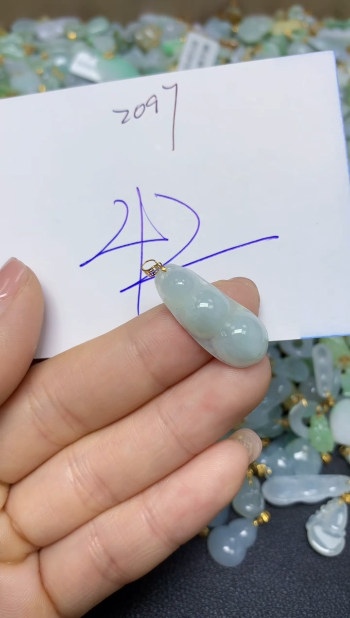 【闪购商品】翡翠挂件18K金镶嵌 天然翡翠A货