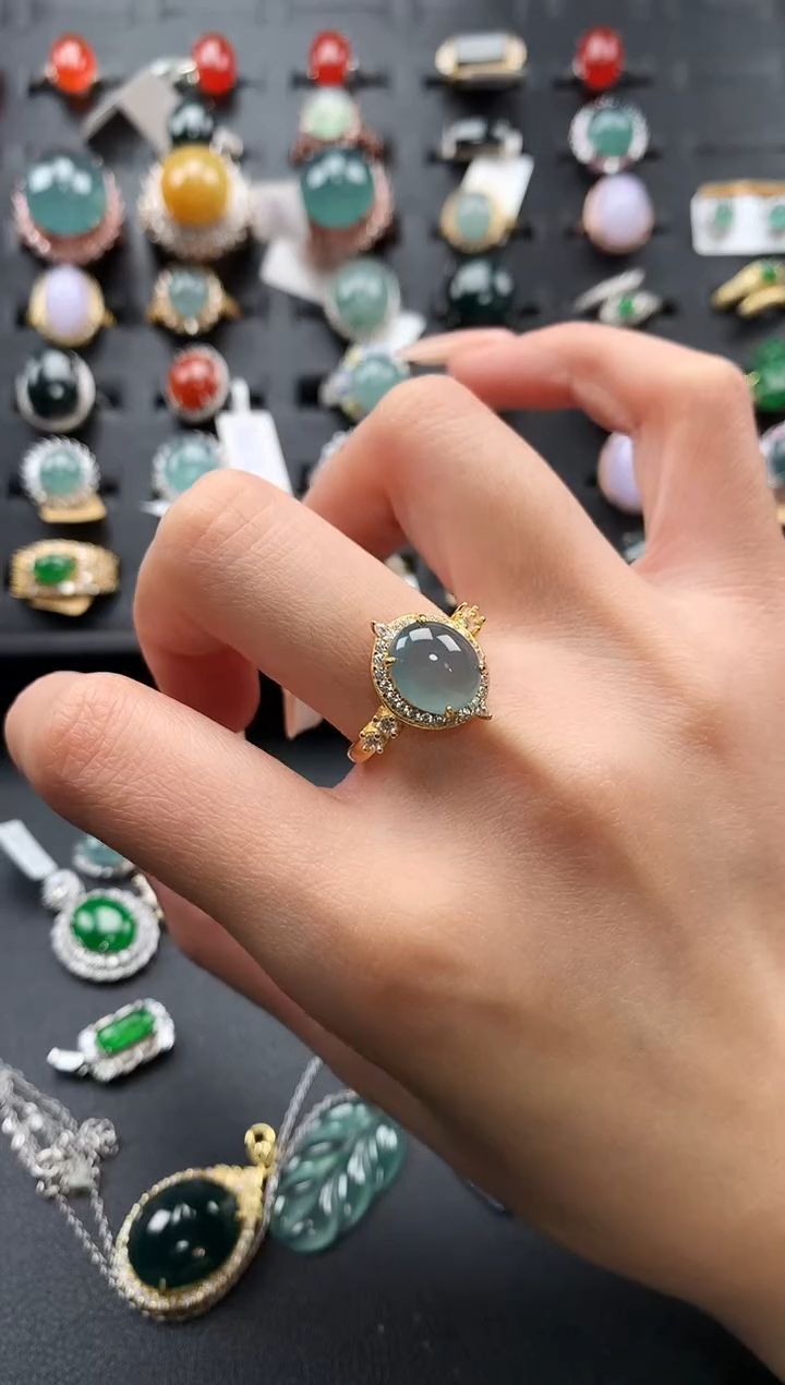 【闪购商品】翡翠戒指银S925镶嵌43635