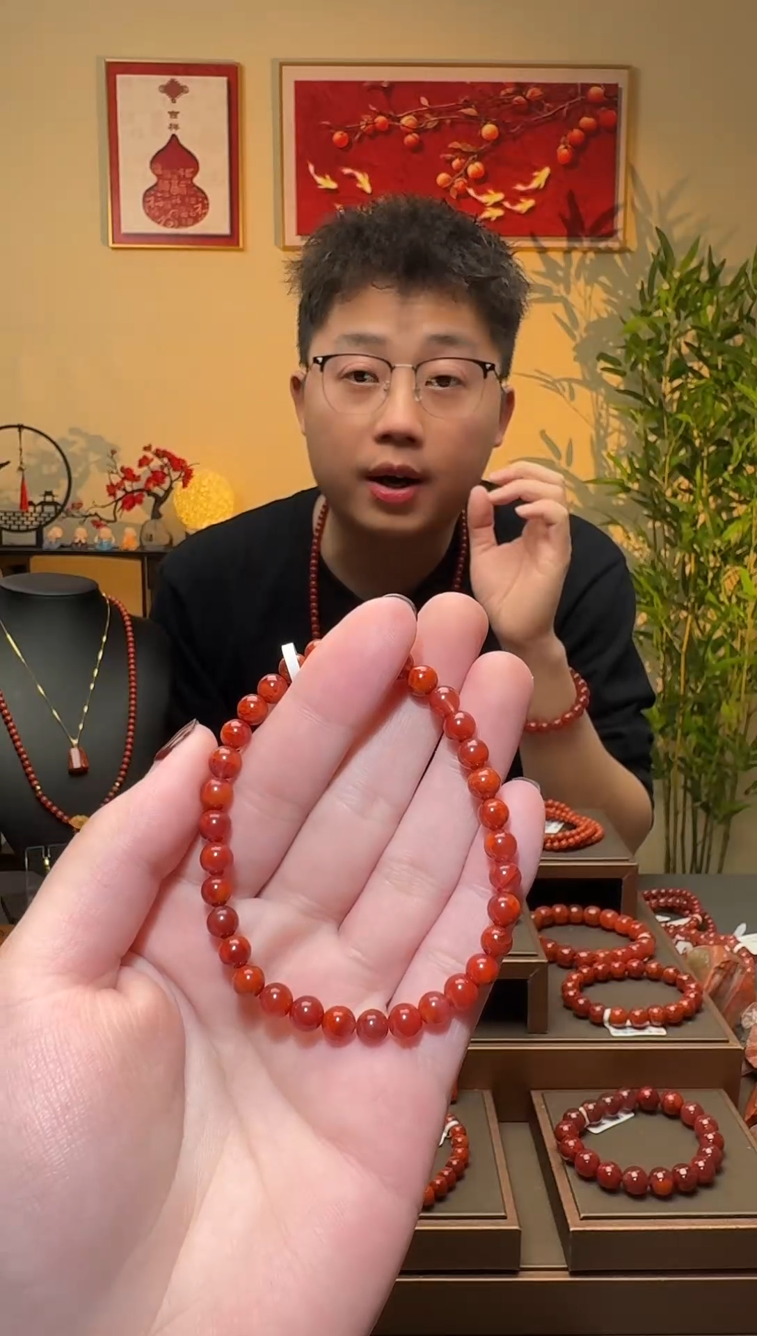 【闪购商品】南红玛瑙手串未镶嵌一条约5mm 多样性发货