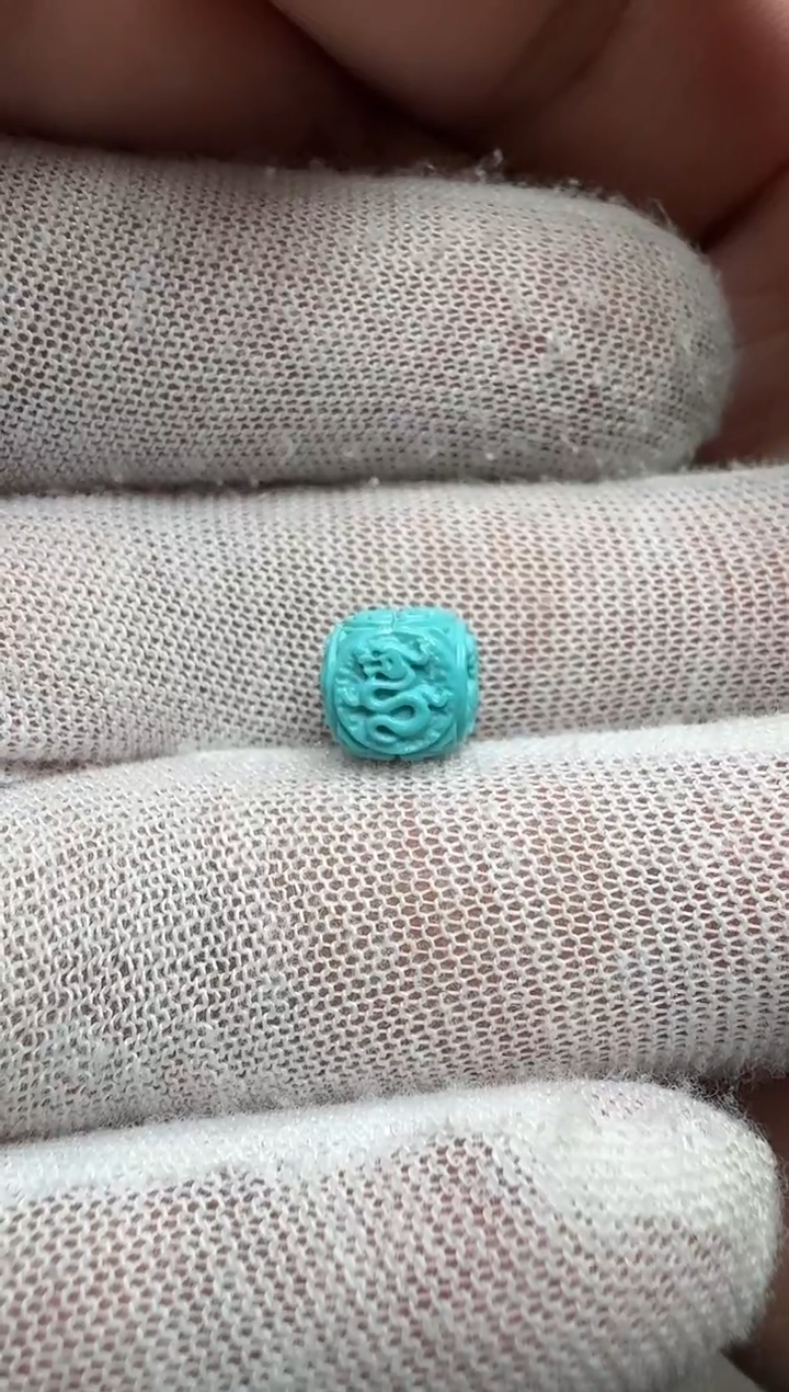 未镶嵌绿松石四神兽六方小****记直径8.5高8.1