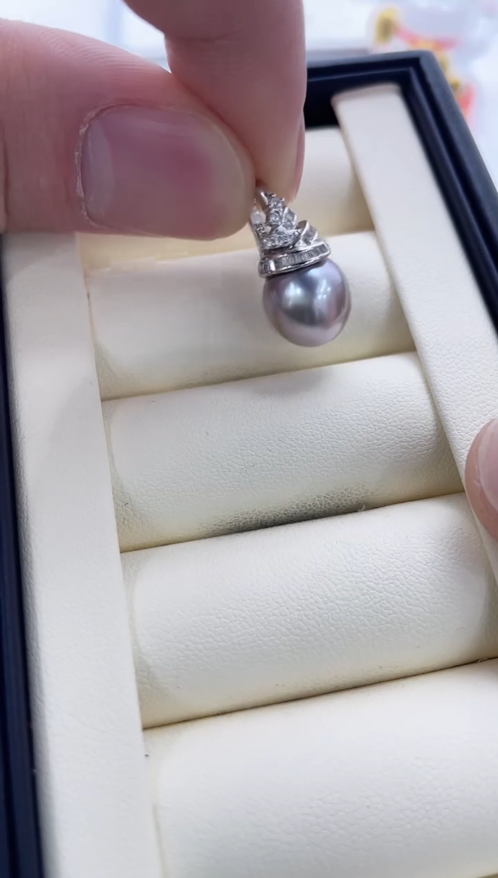 【闪购商品】海水珍珠吊坠(不含链)银S925镶嵌海水珍珠吊坠