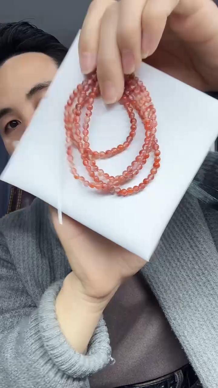 【闪购商品】南红玛瑙手串未镶嵌南红冰飘多圈手串