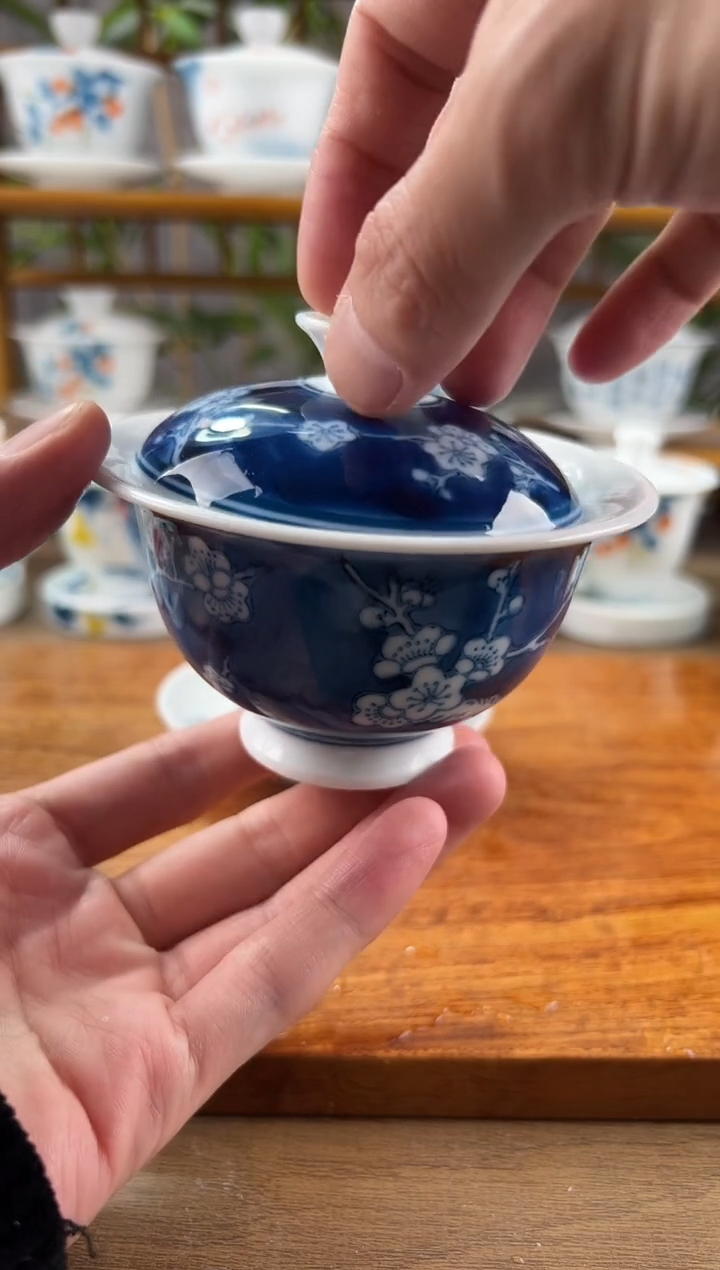 【闪购商品】微瑕冰梅二才元宝盖碗