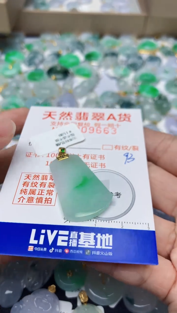 【闪购商品】翡翠颈饰18K金镶嵌天然翡翠A货
