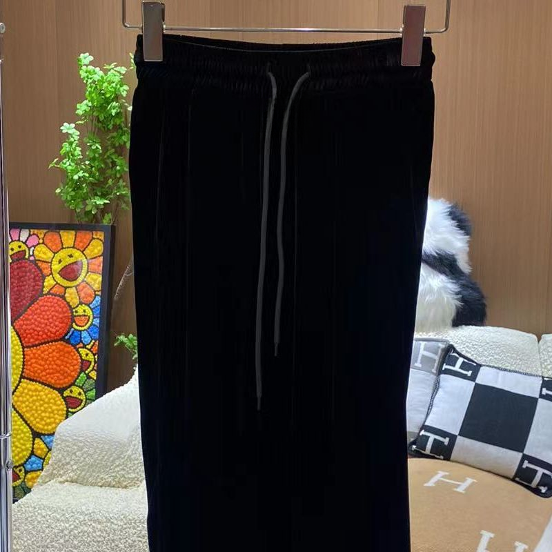 《CHUN》抽绳桑蚕丝丝绒休闲裤