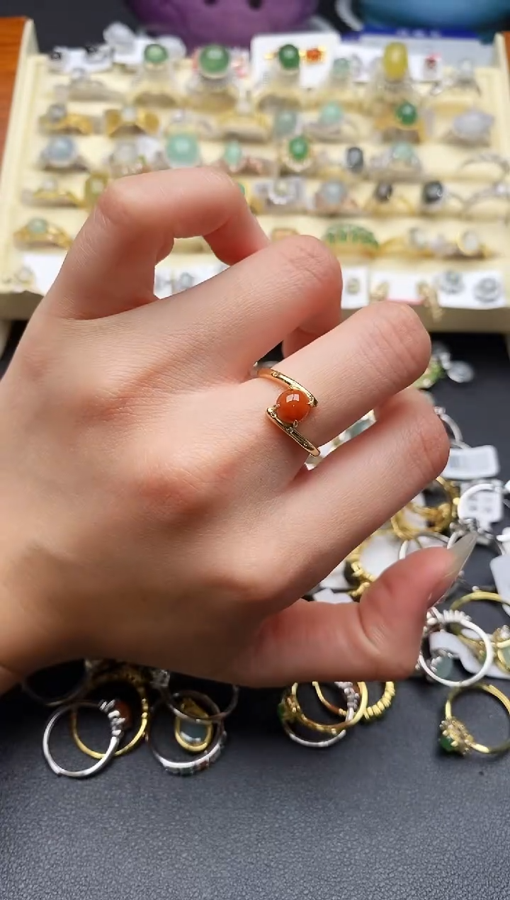 【闪购商品】翡翠戒指银S925镶嵌66666666+1