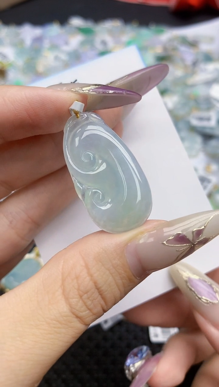 翡翠挂件18K金镶嵌391   天然翡翠A货