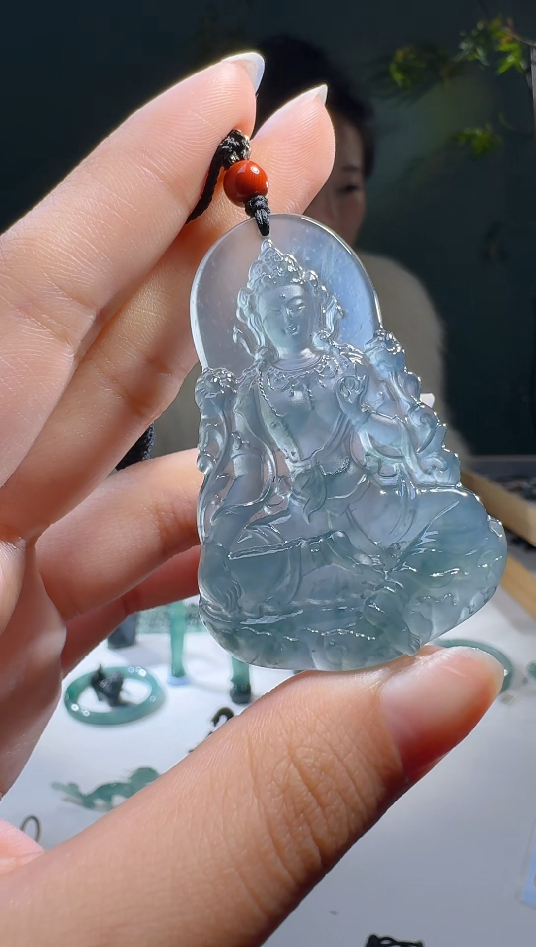 【闪购商品】翡翠颈饰未镶嵌天然A货翡翠度母