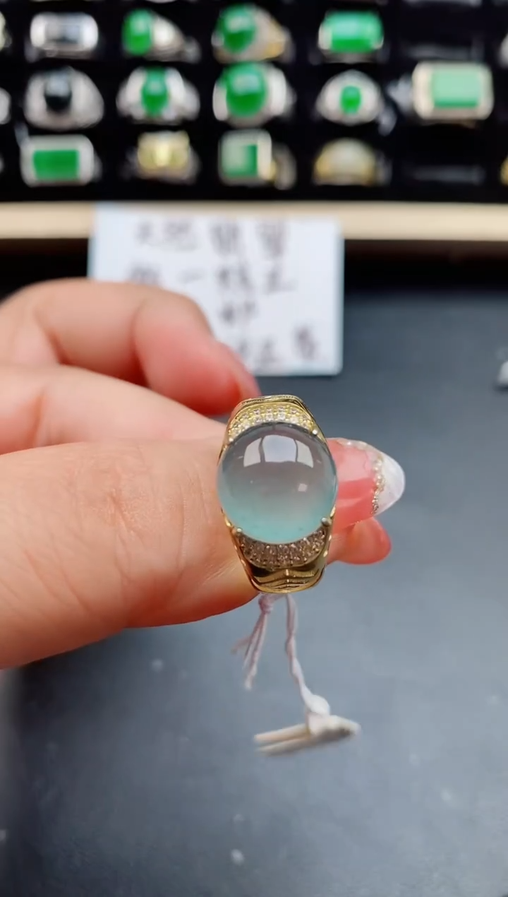 【闪购商品】翡翠戒指银S925镶嵌21212