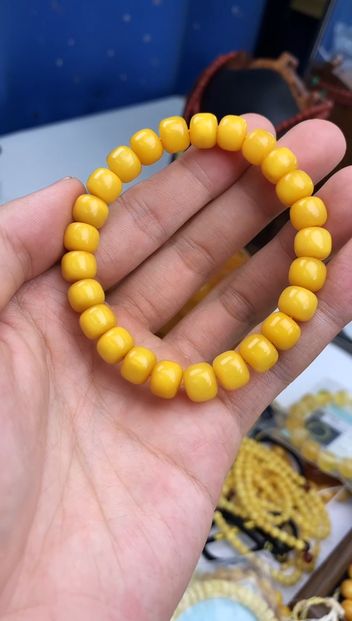 裸石蜜蜡未镶嵌手串卡9