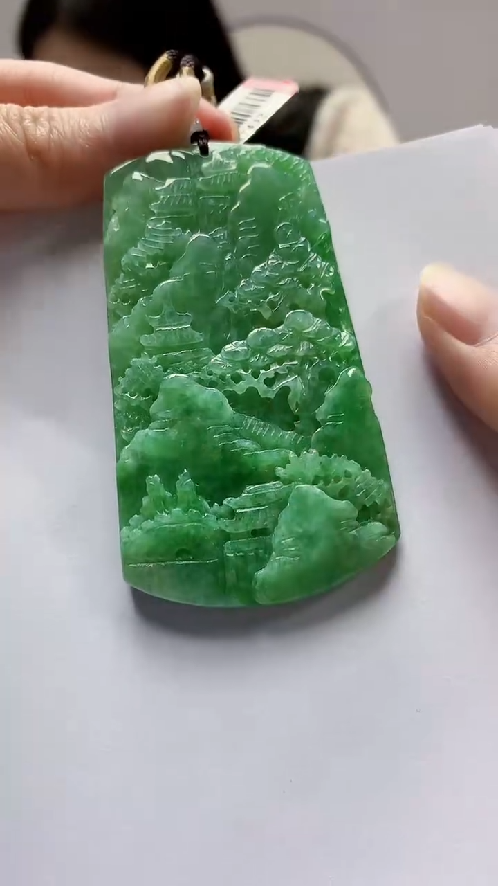 【闪购商品】定制翡翠未镶嵌4852zm-毛货挂件20山水