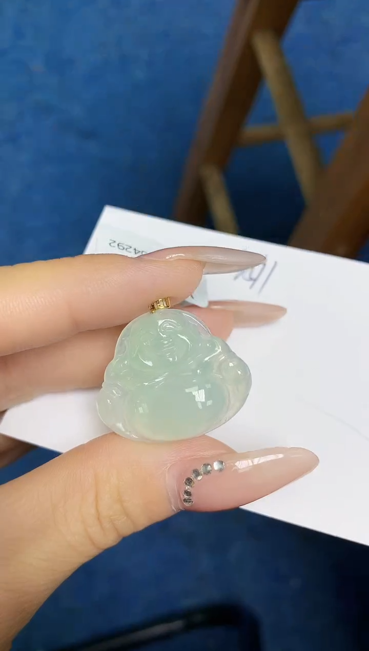 翡翠18K金镶嵌颈饰 天然缅甸翡翠A货