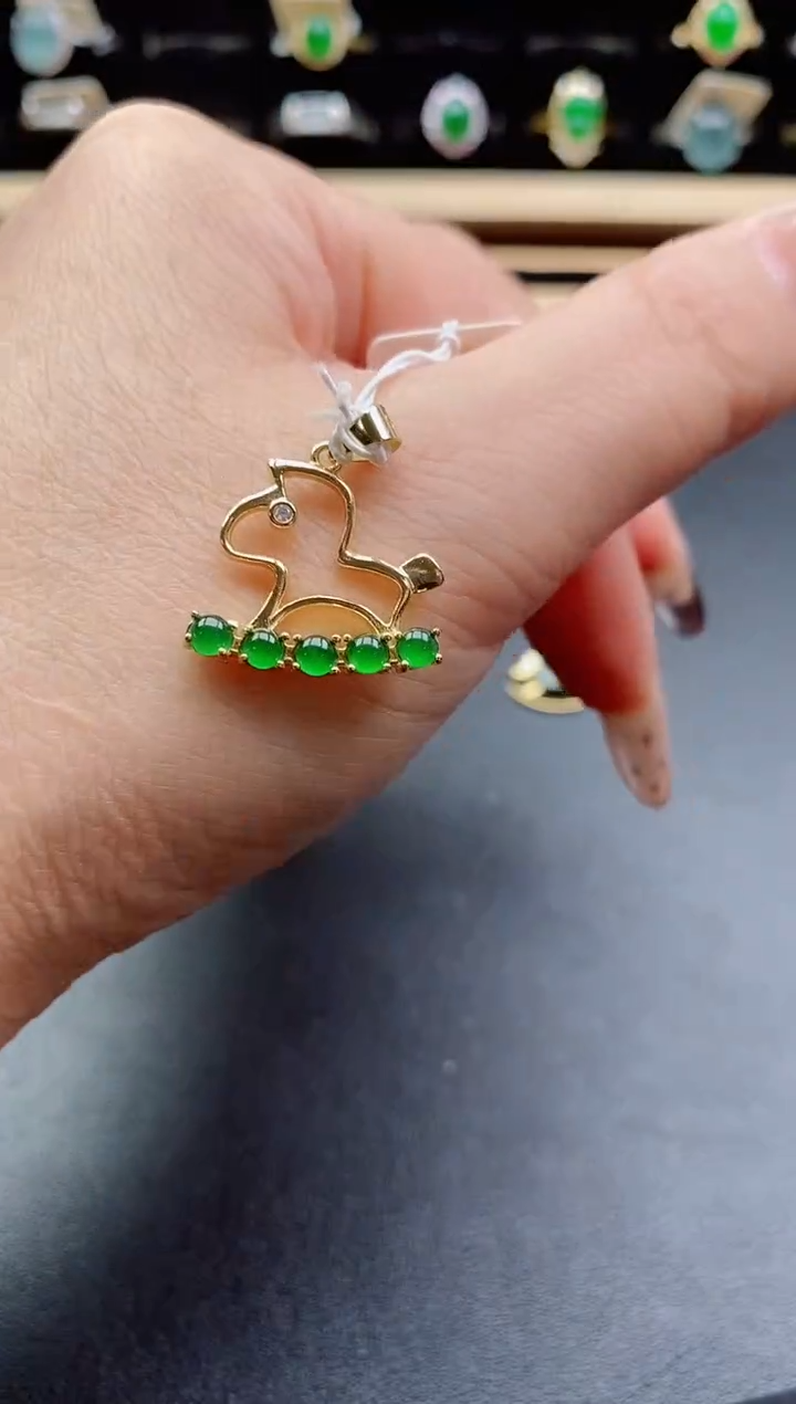 吊坠(赠链)银S925镶嵌翡翠1