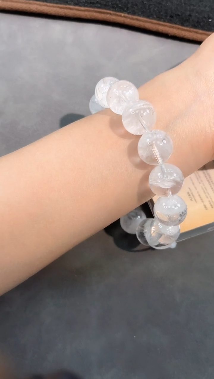 【闪购商品】水晶手链未镶嵌93号彩虹白幽单圈16mm
