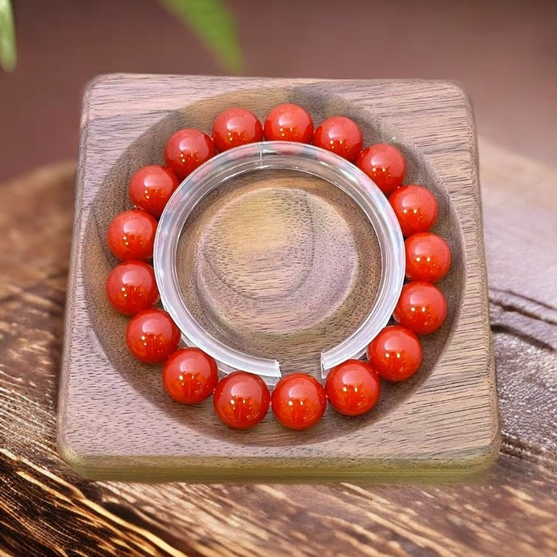 【思涵珠宝】天然玉石 105 樱桃红 12mm