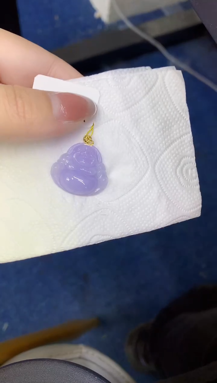 颈饰18K金镶嵌翡翠缅甸天然翡翠a货