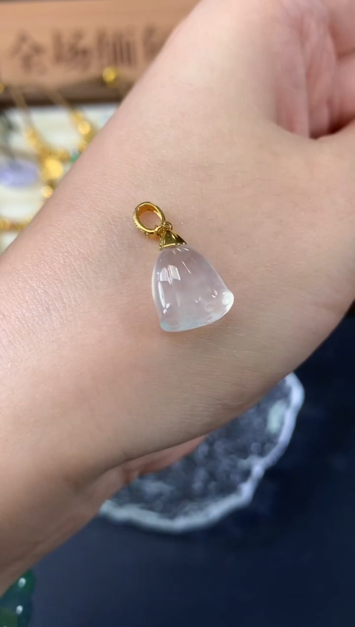 吊坠(不含链)18K金镶嵌翡翠A548|1500