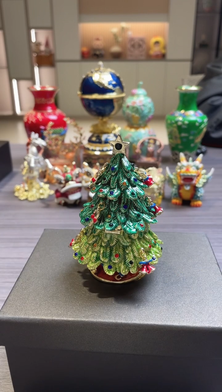 摆件七宝烧珐琅彩首饰盒