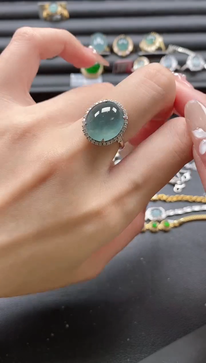 【闪购商品】翡翠戒指银S925镶嵌51151