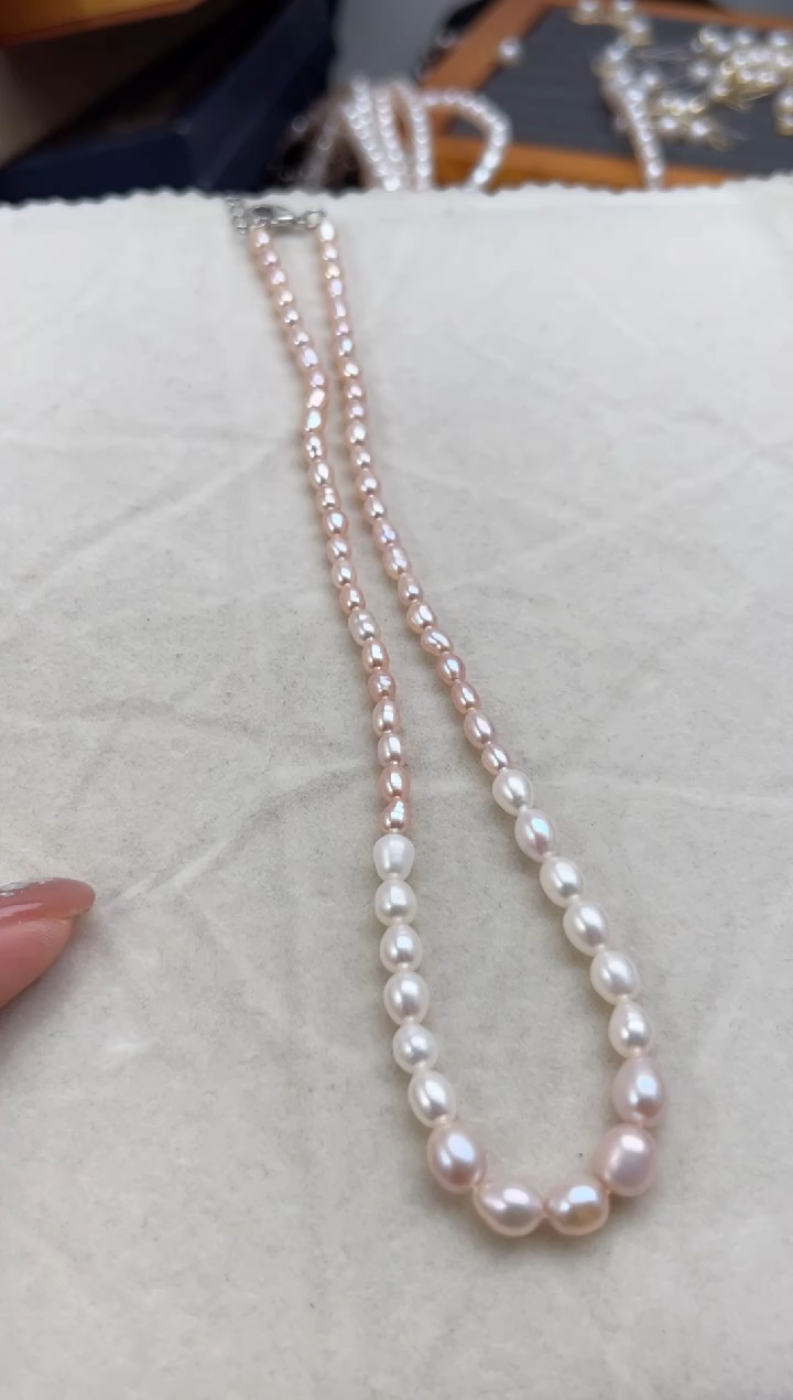 未镶嵌淡水珍珠62渐变*珍珠项链