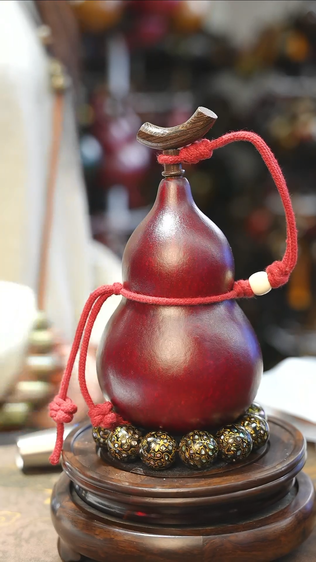 【闪购商品】XC103大漆酒葫芦不包手串及旋转底座