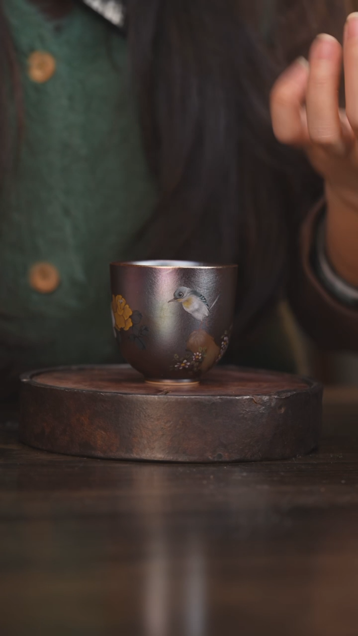 【闪购商品】杯71柴房陶瓷丨窑宝花鸟单杯