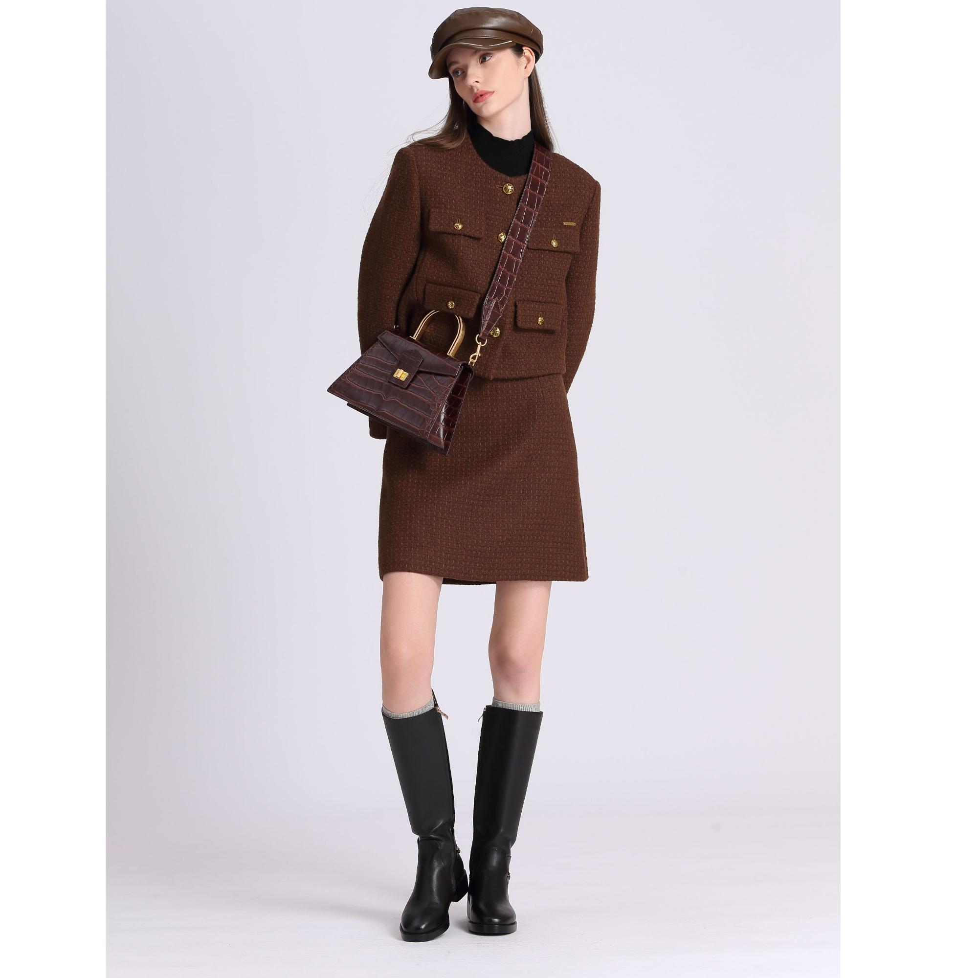 JETEZO/裘堤婼女秋季常规款短外套长袖上衣单排气质BD15121D1