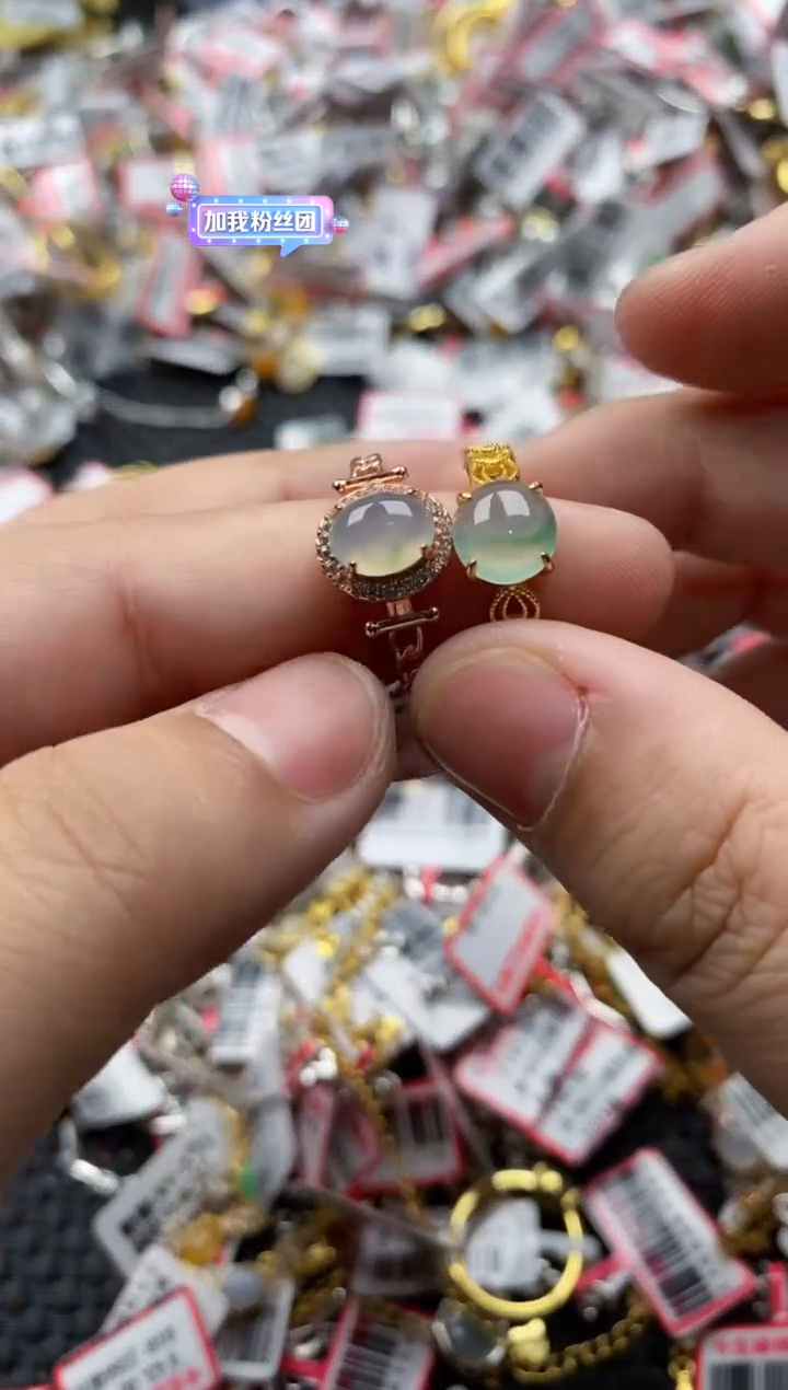 【闪购商品】翡翠戒指银S925镶嵌4444---5