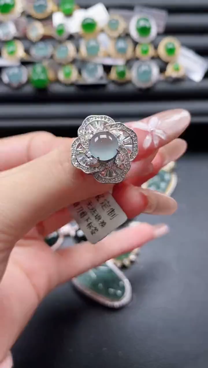 【闪购商品】翡翠戒指银S925镶嵌51511