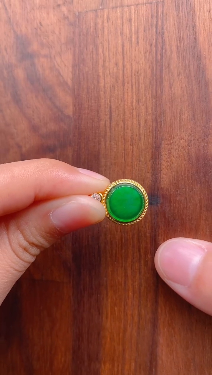 【闪购商品】翡翠吊坠(不含链)银S925镶嵌平安喜乐无事牌