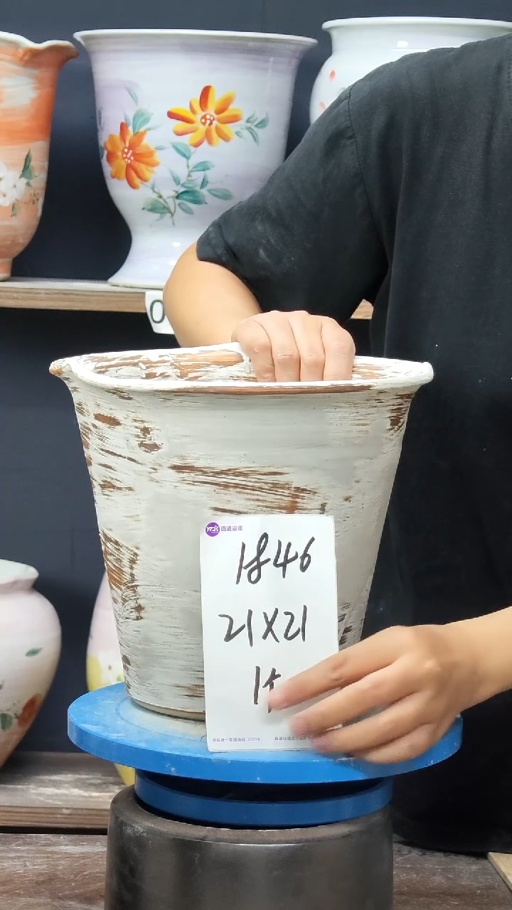 景德镇陶瓷花盆微瑕1846