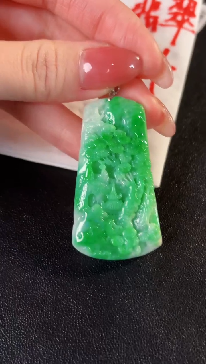 【闪购商品】翡翠颈饰18K金镶嵌缅料A货/支持复检/一件