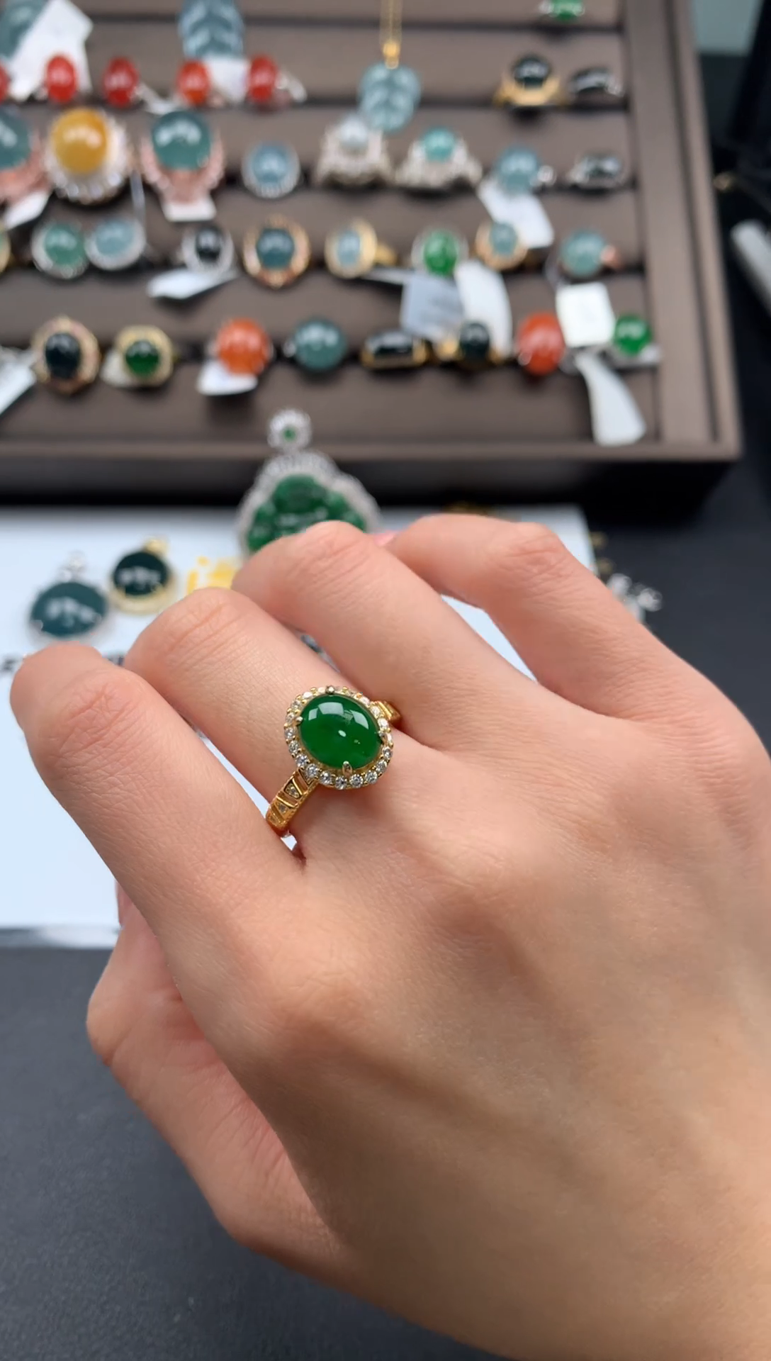 【闪购商品】翡翠戒指银S925镶嵌3213213123