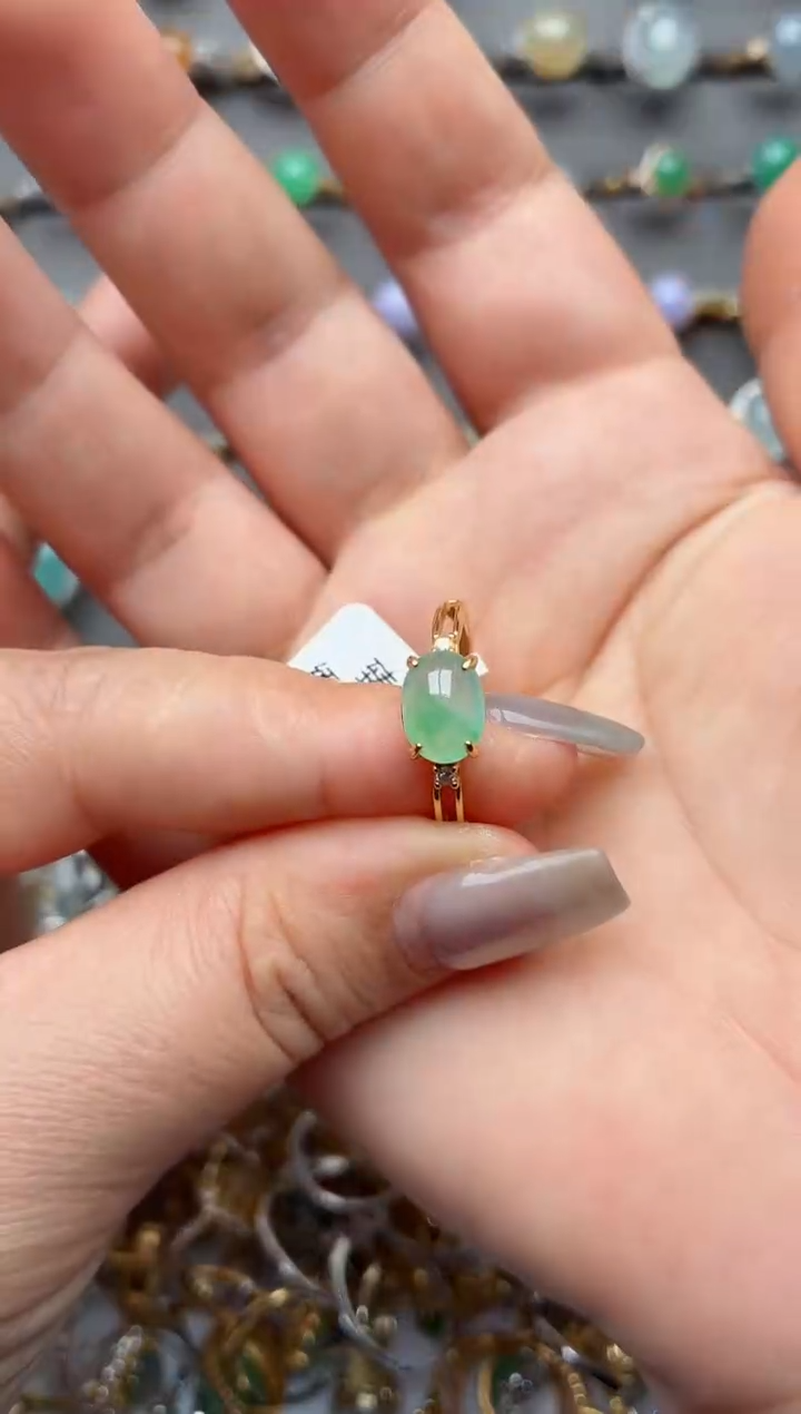 银S925镶嵌戒指翡翠.