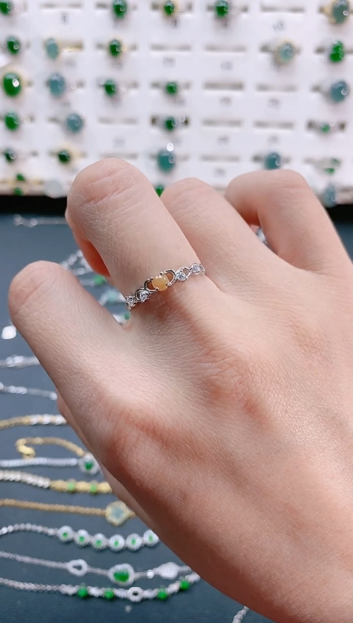 【闪购商品】翡翠戒指银S925镶嵌天然翡翠