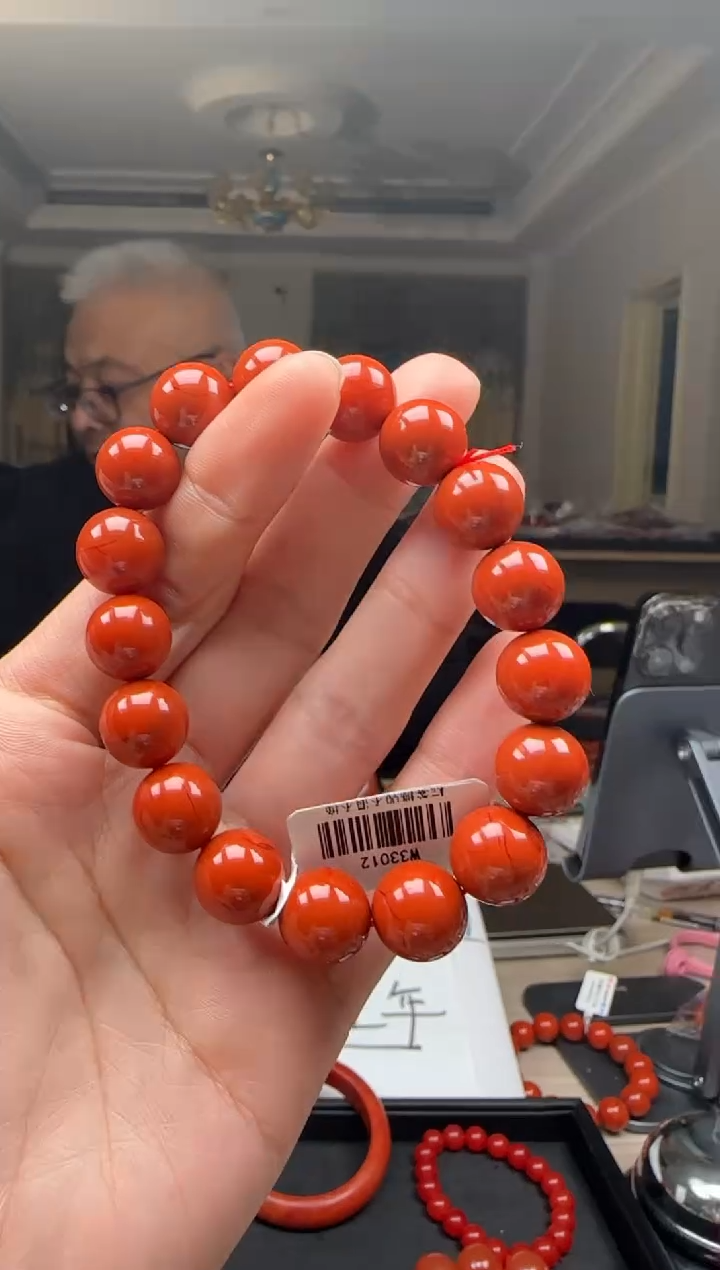【闪购商品】南红玛瑙12mm瓦西手串圆珠未镶嵌多样性发一件