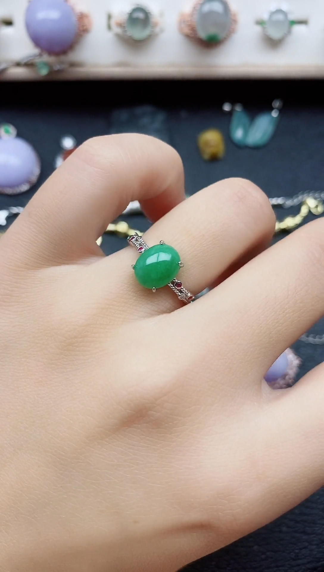 【闪购商品】翡翠戒指银S925镶嵌11111