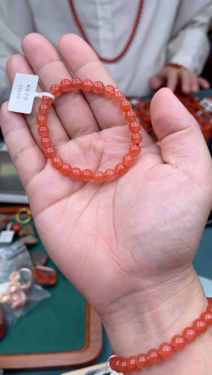 【闪购商品】南红玛瑙A05未镶嵌7mm冷水河单圈-多样性发一件