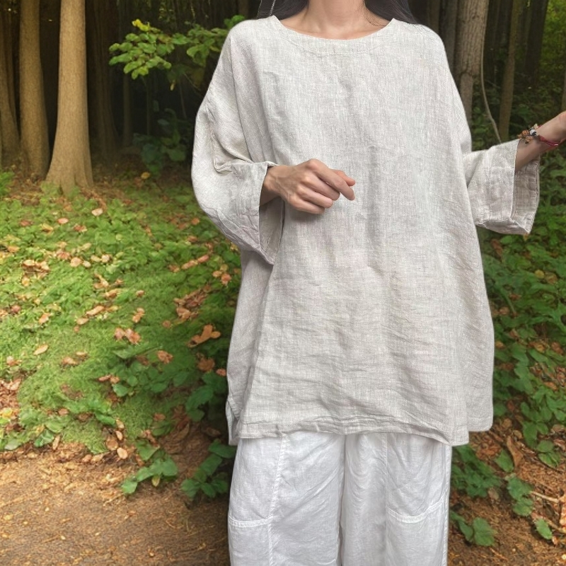 《清新脱俗》自制高定款汉麻雨露麻双雨露麻口袋中款袍子