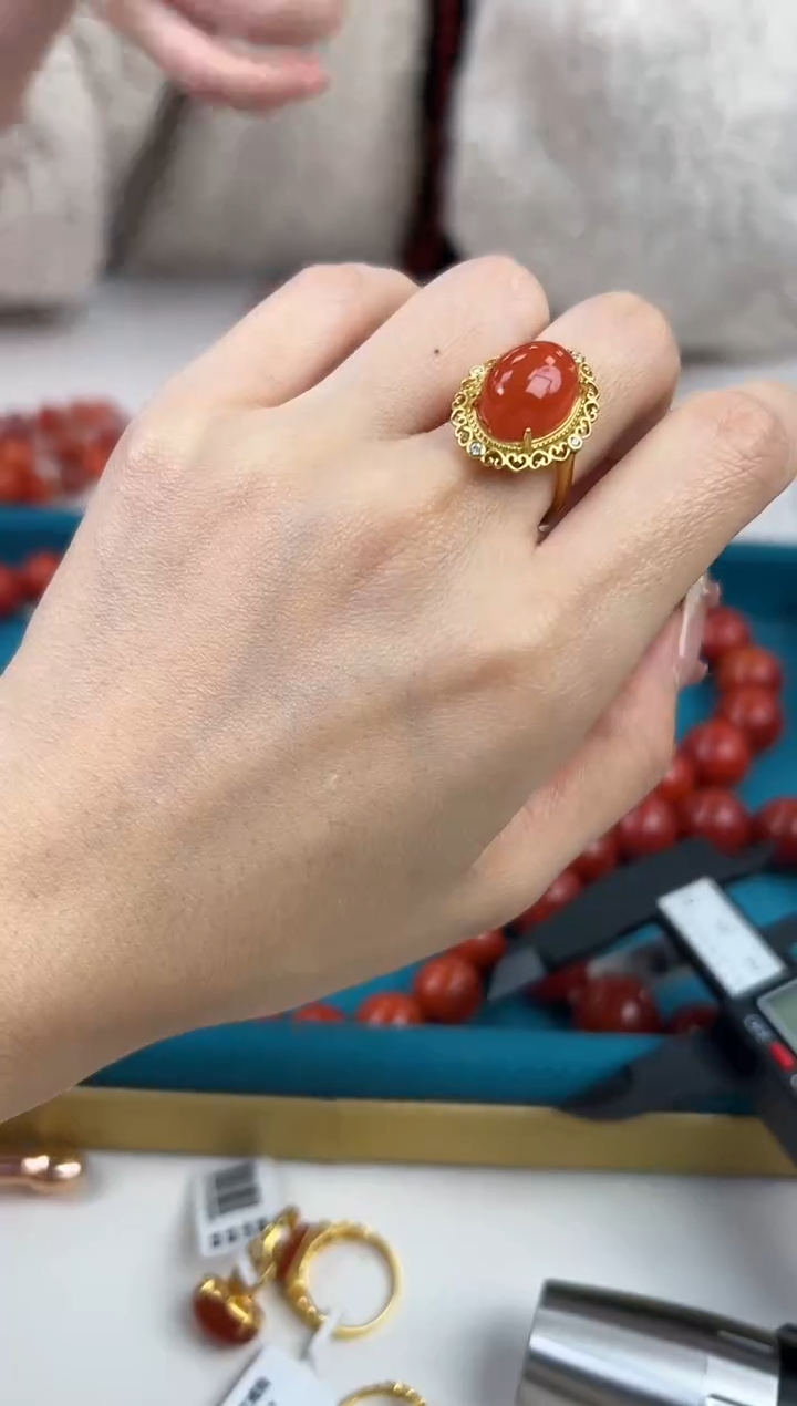 未镶嵌戒指南红玛瑙12.25-（多样发其一）244300280