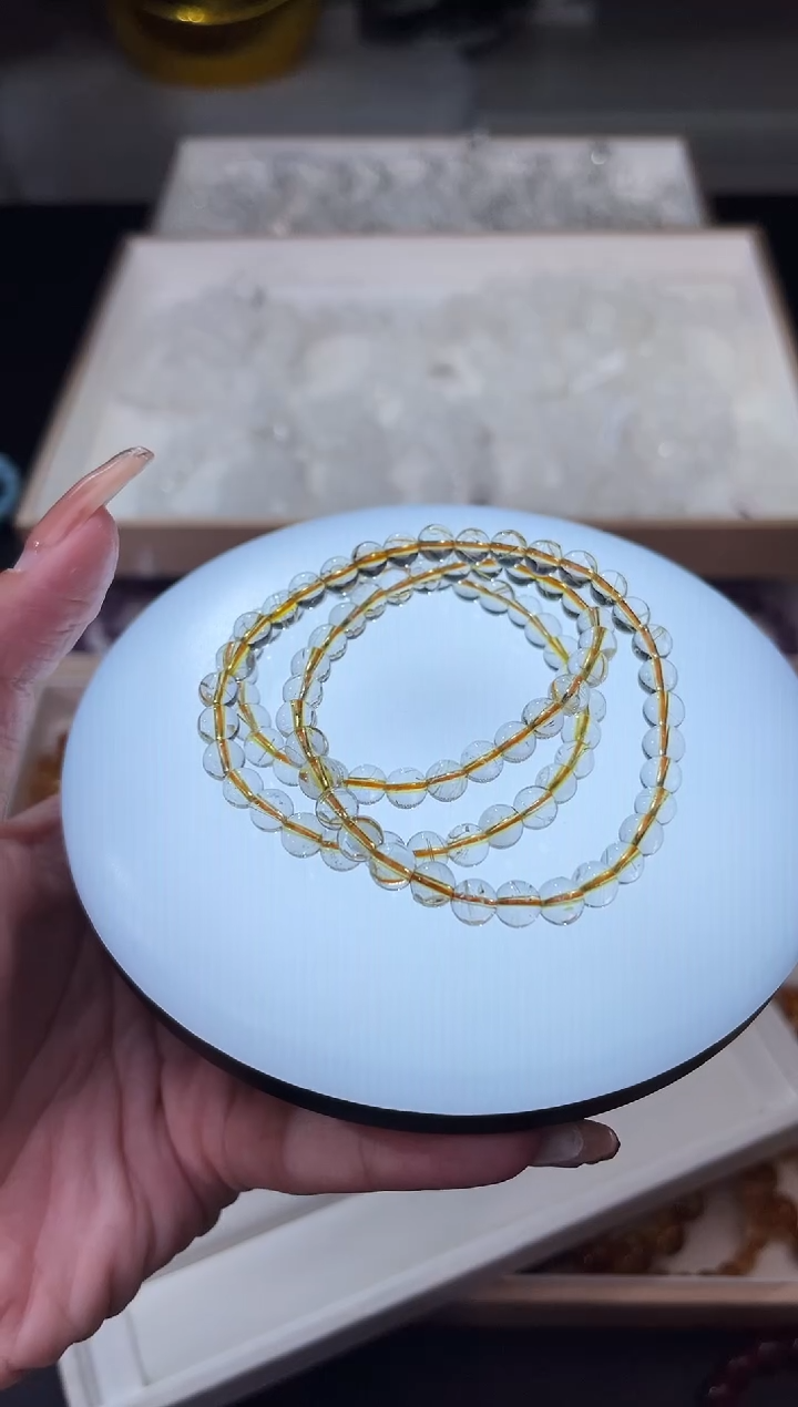 【闪购商品】水晶/未镶嵌金发晶三圈6mm